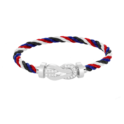 [Kismet Jewels ]CHANCE LARGE 8 FIGURE BUCKLE HALF DIAMOND BRACELET SILVER