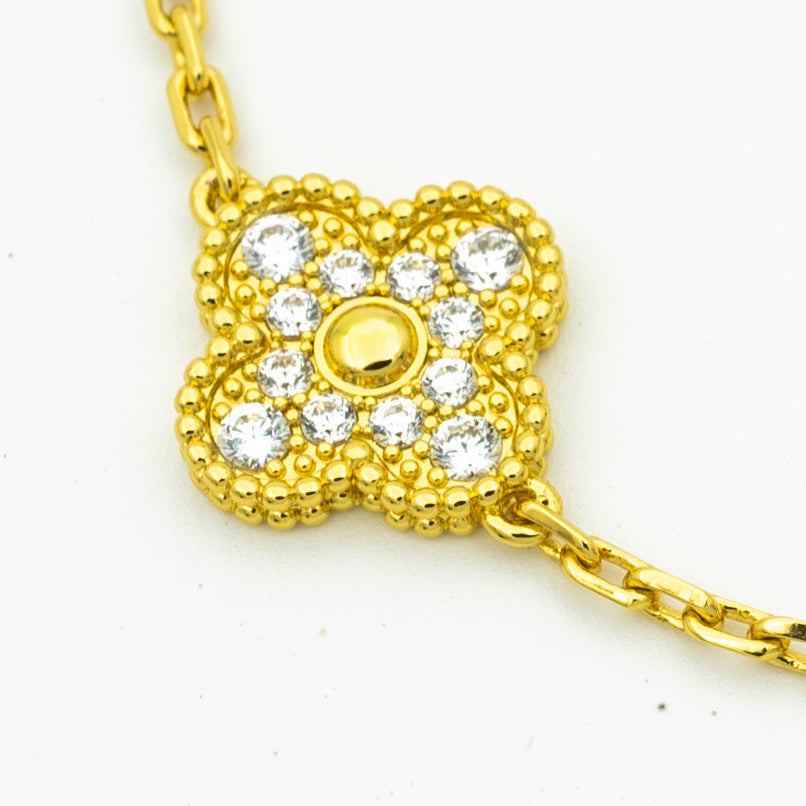 [Kismet Jewels ]CLOVER BRACELET 5 MOTIFS GOLD DIAMOND