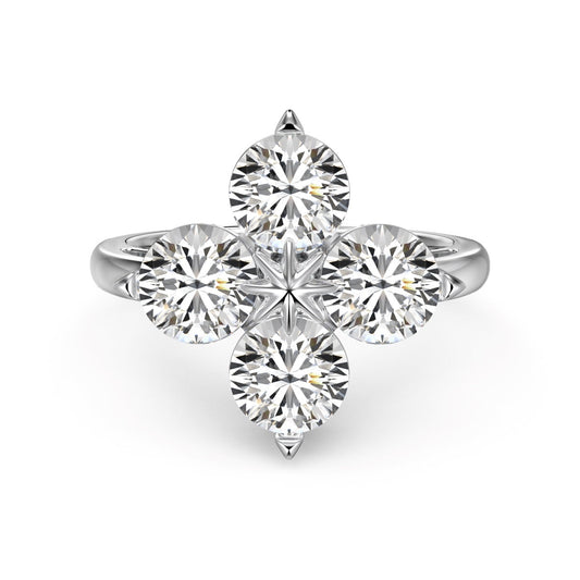 [Kismet Jewels ]Four-Leaf Clover Eight-Pointed Star Ring