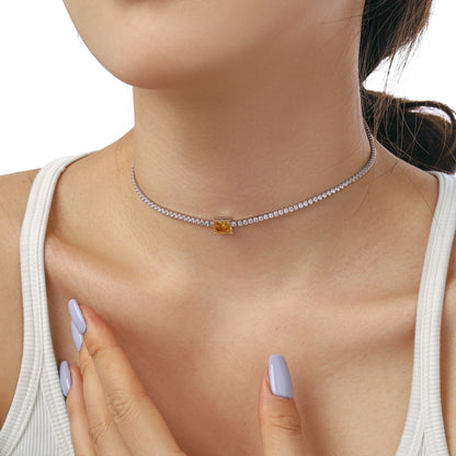 [Kismet Jewels ]2.0 carat Ornate Emerald Cut Necklace