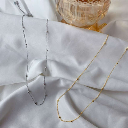 [Kismet Jewels ]Small Bead Clavicle Chain Simple Necklace