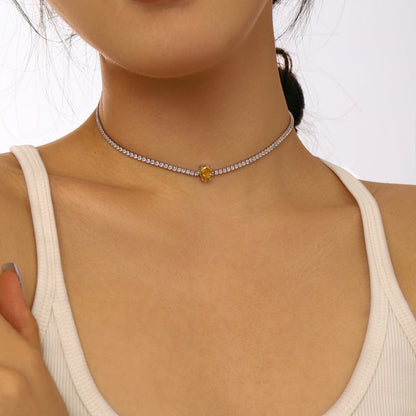 [Kismet Jewels ]1.0 carat Unique Pear Cut Tennis Necklace