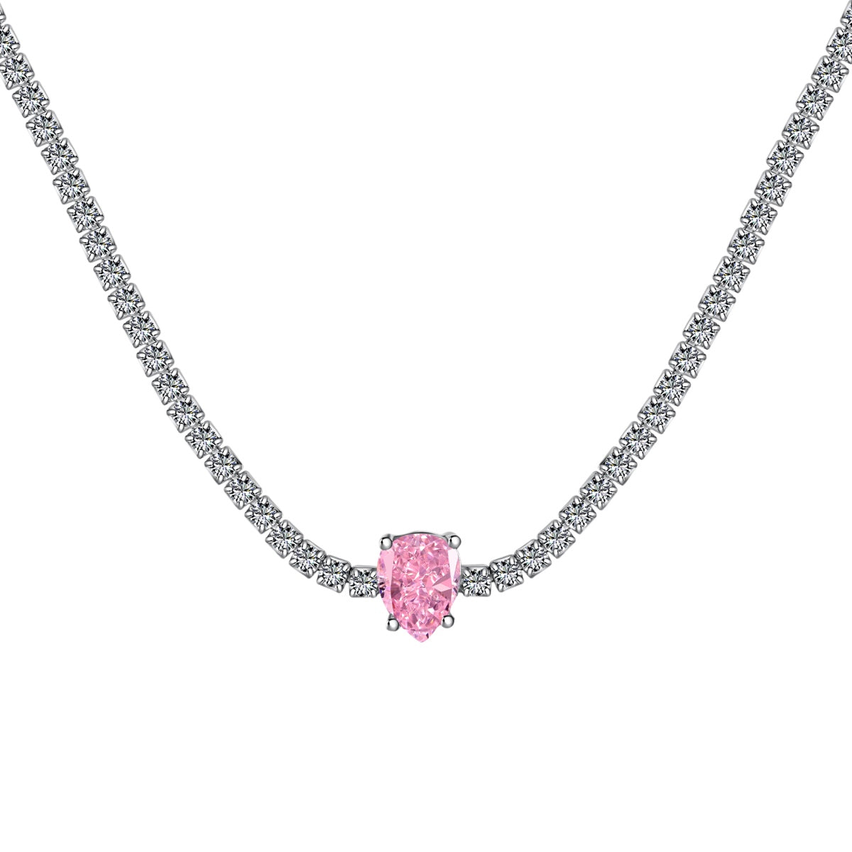 [Kismet Jewels ]1.0 carat Unique Pear Cut Tennis Necklace