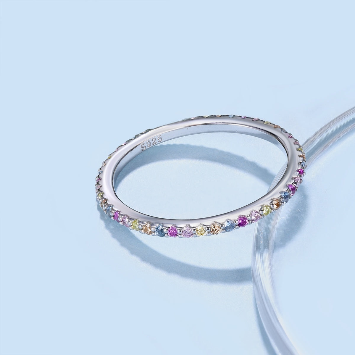 [Kismet Jewels ]Ornate Colorful Round Cut Tennis Ring