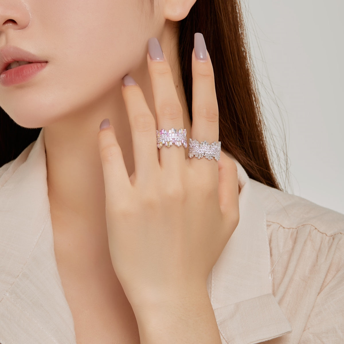 [Kismet Jewels ]Luxurious Colorful Radiant Cut Daily Ring