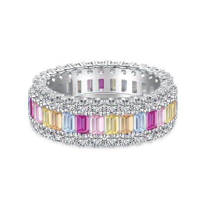 [Kismet Jewels ]Dainty Colorful Radiant Cut Daily Ring