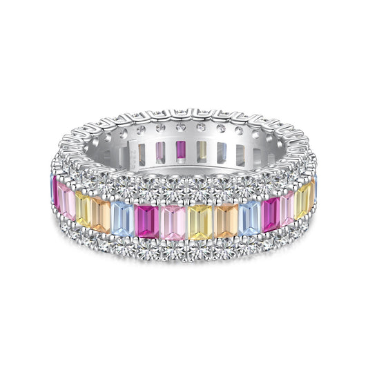 [Kismet Jewels ]Dainty Colorful Radiant Cut Daily Ring