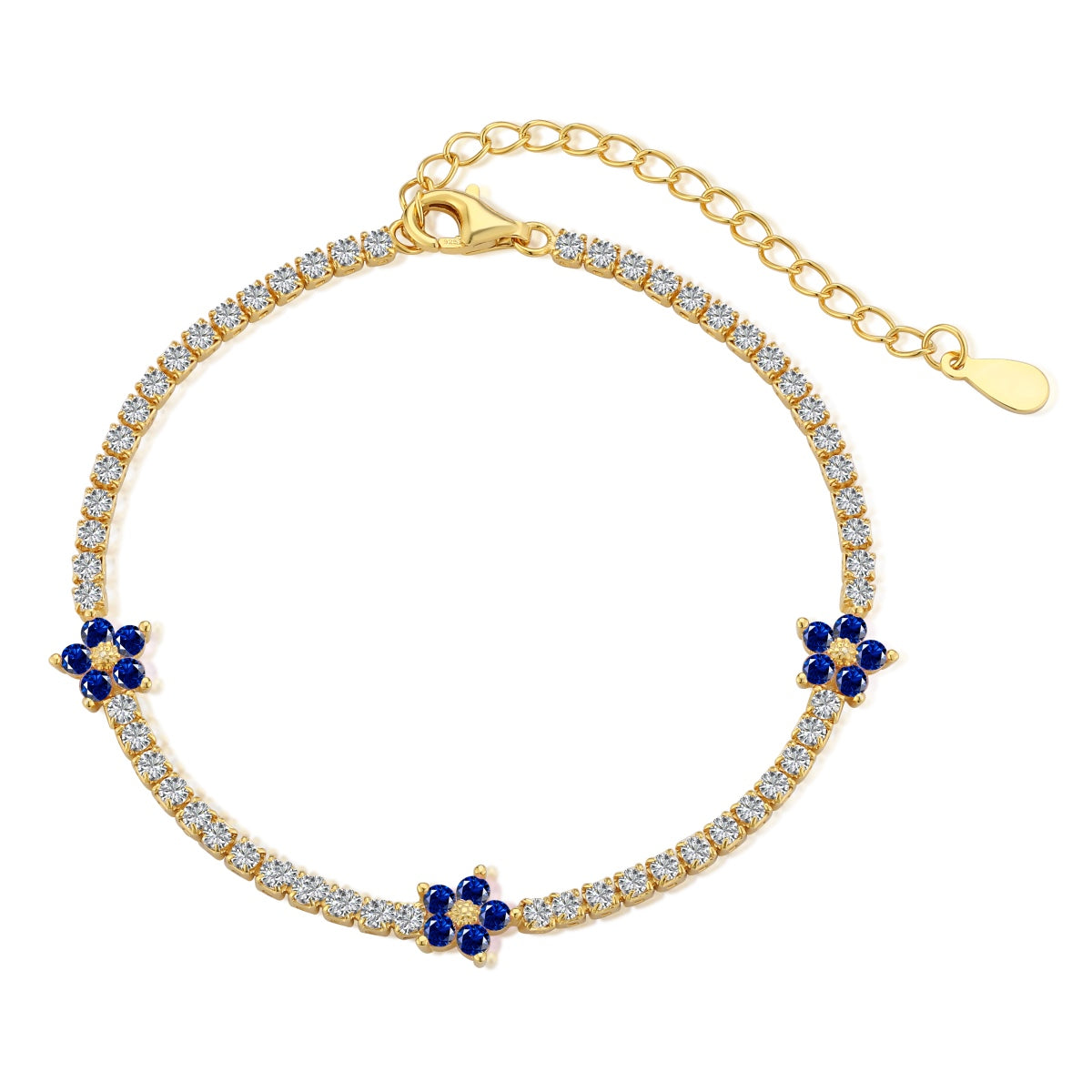 [Kismet Jewels ]Sparkling Flower Shape Tennis Bracelet