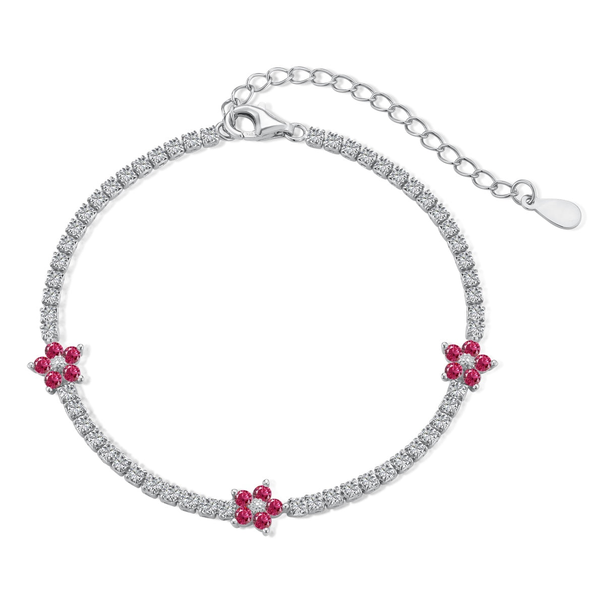 [Kismet Jewels ]Sparkling Flower Shape Tennis Bracelet