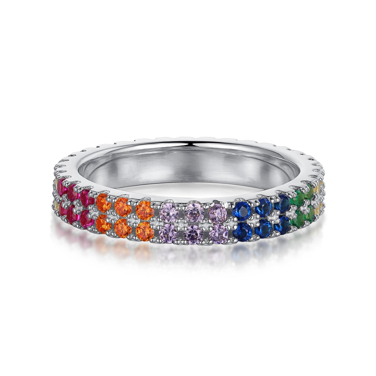 [Kismet Jewels ]Unique Colorful Round Cut Tennis Ring