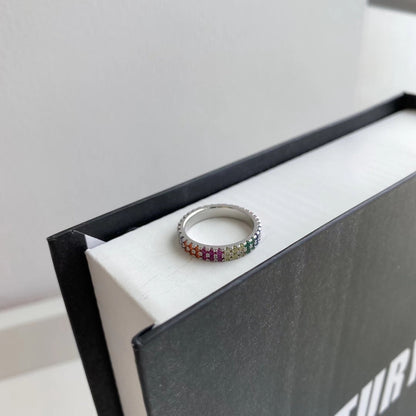 [Kismet Jewels ]Unique Colorful Round Cut Tennis Ring