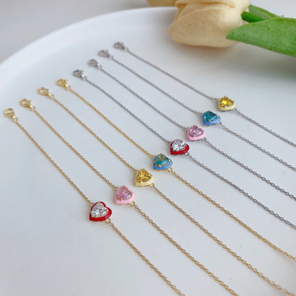 [Kismet Jewels ]Sparkling Romantic Heart Shape Lover Bracelet