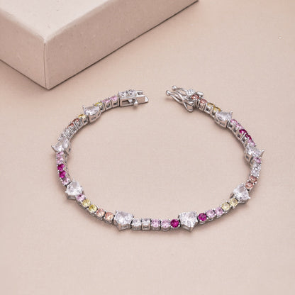 [Kismet Jewels ]Romantic Heart Shape Round Cut Lover Bracelet