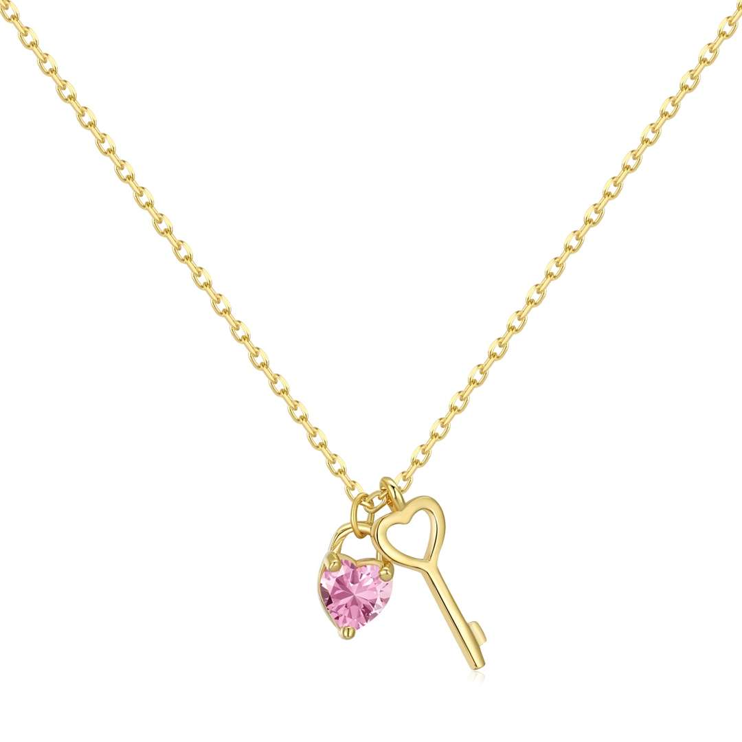 [Kismet Jewels ]Unique Heart Shape Key Pendent Necklace