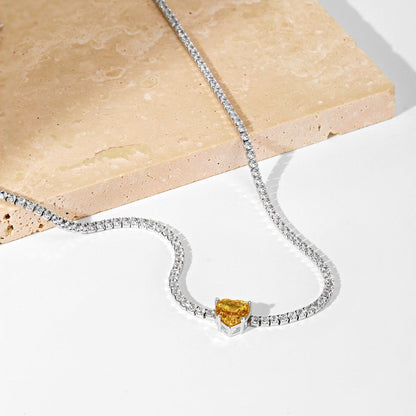 [Kismet Jewels ]2.0 Carat Sparkling Tennis Heart Cut Necklace