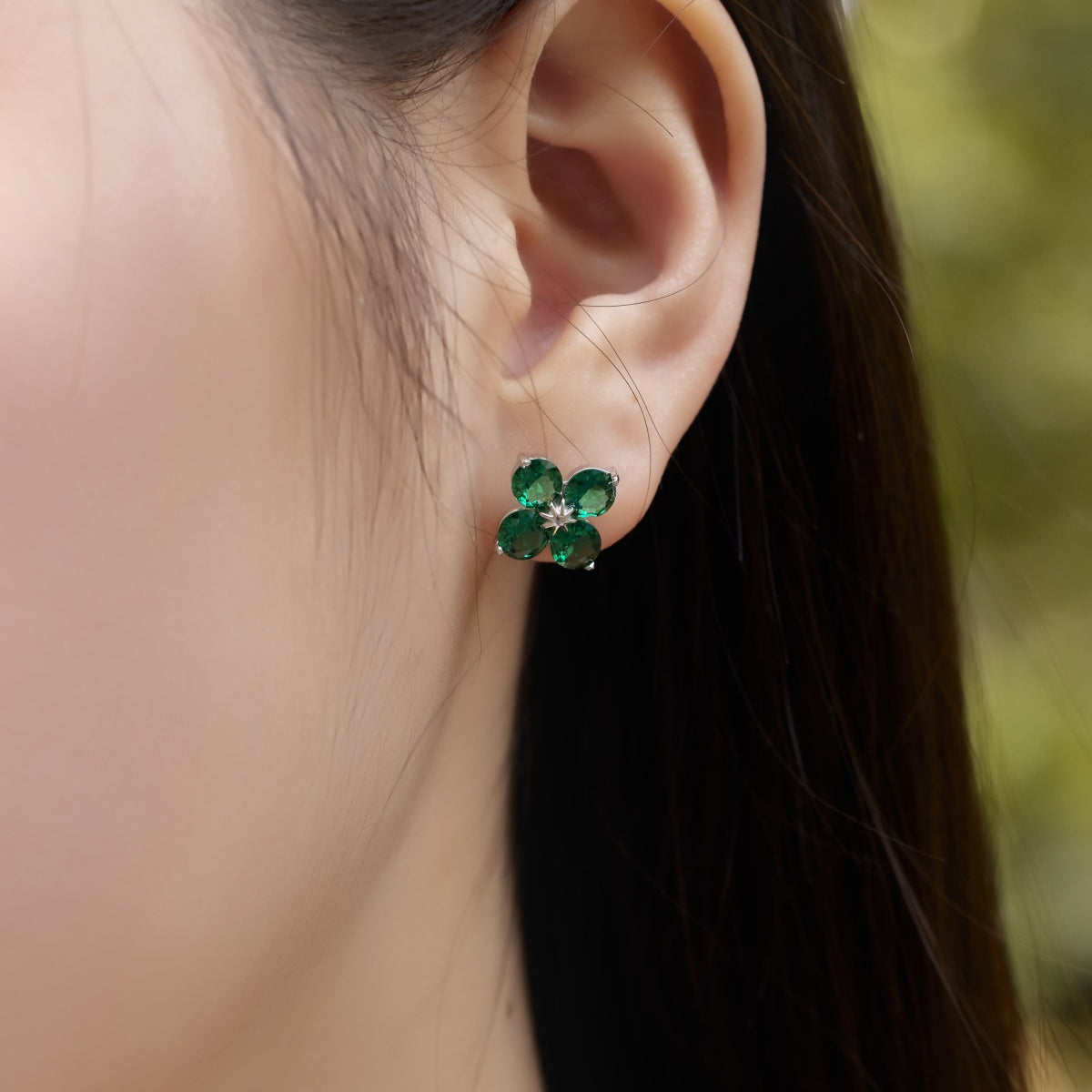 [Kismet Jewels ]Four-Leaf Clover Eight-Pointed Star Earrings