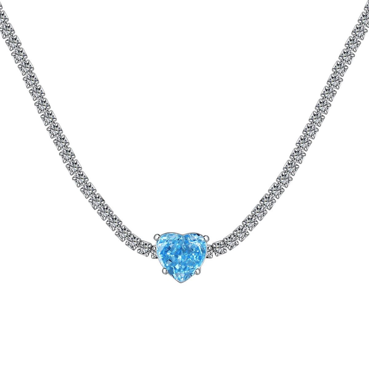 [Kismet Jewels ]2.0 Carat Sparkling Tennis Heart Cut Necklace
