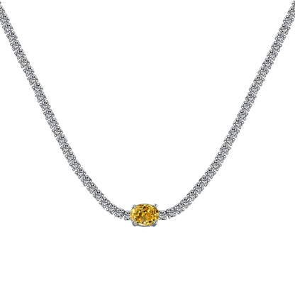 [Kismet Jewels ]1.0 Carat Shining Oval Cut Necklace