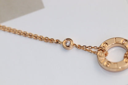 [Kismet Jewels ]LOVE NECKLACE ADJUSTABLE ROSE GOLD 2 DIAMOND
