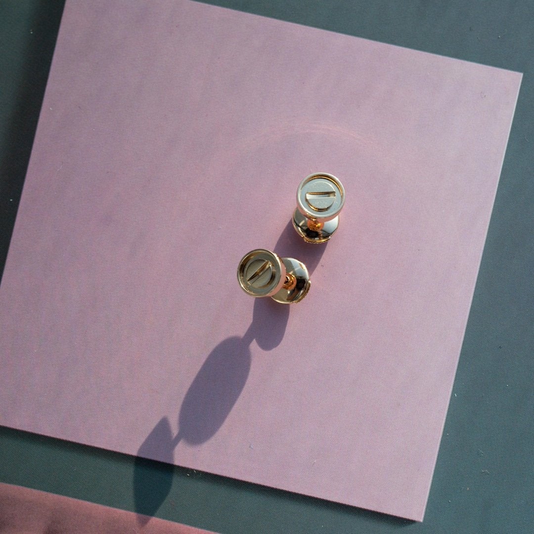 [Kismet Jewels ]LOVE EARRINGS PINK GOLD 10MM