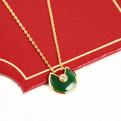 [Kismet Jewels ]AMULETTE GOLD MALACHITE NECKLACE