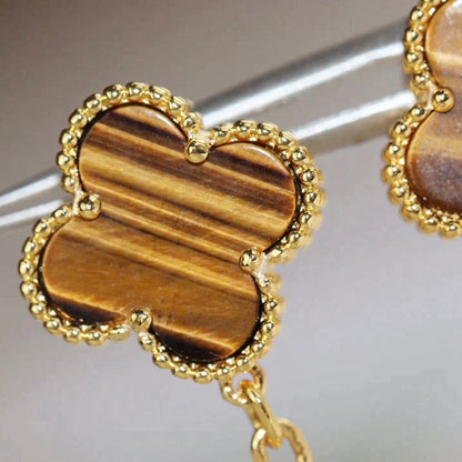 [Kismet Jewels ]CLOVER  2 MOTIF  TIGER EYE CARNELIAN EARRINGS