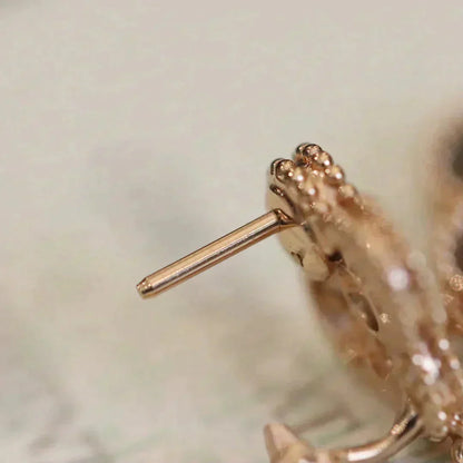 [Kismet Jewels ]CLOVER MEDIUM 1 MOTIFS FUll DIAMOND EARRINGS