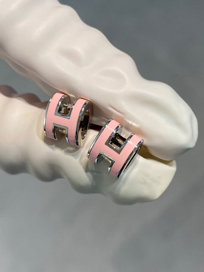 [Kismet Jewels ]MINI POP H SILVER EARRINGS PINK