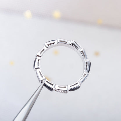 [Kismet Jewels ]SERPENTI RING SILVER  DIAMOND BLACK MOP 3MM