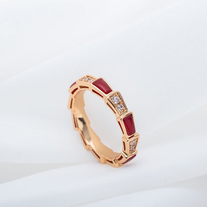 [Kismet Jewels ]SERPENTI RING PINK GOLD CARNELIAN DIAMOND 3MM