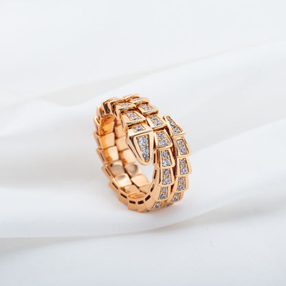 [Kismet Jewels ]SERPENTI RING PINK GOLD DIAMOND DOUBLE ROW
