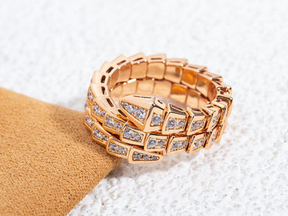 [Kismet Jewels ]SERPENTI RING PINK GOLD DIAMOND DOUBLE ROW