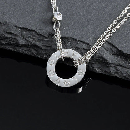 [Kismet Jewels ]LOVE NECKLACE 16MM 2 DIAMONDS