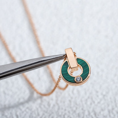 [Kismet Jewels ]GARI NECKLACE PINK GOLD MALACHITE