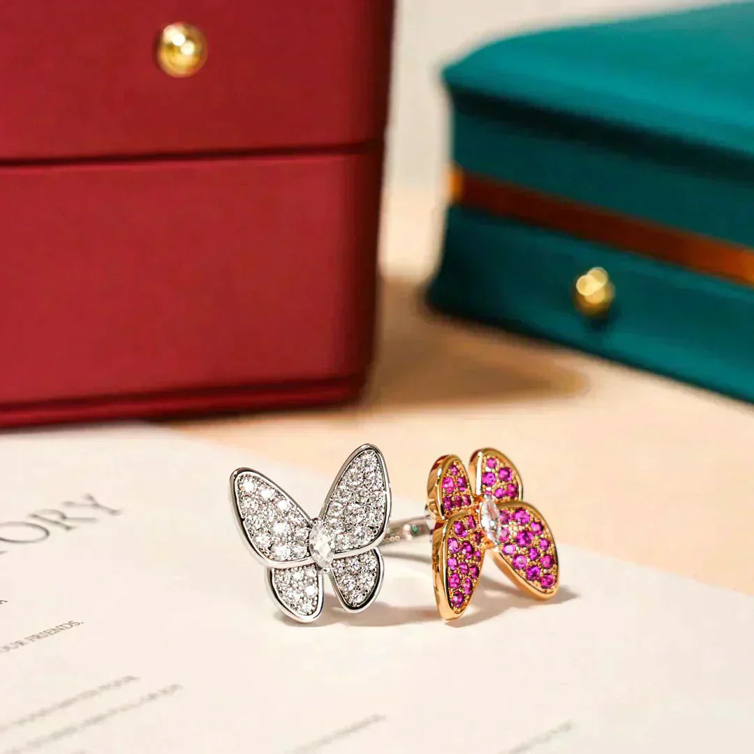 [Kismet Jewels ]TWIN BUTTERFLY DIAMOND RING