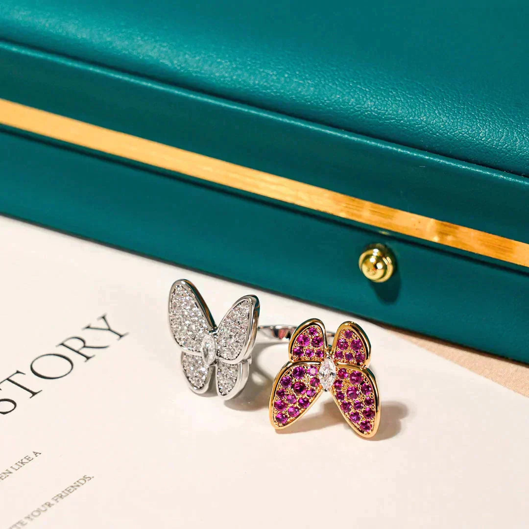 [Kismet Jewels ]TWIN BUTTERFLY DIAMOND RING