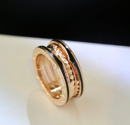 [Kismet Jewels ]ZERO 1 PINK GOLD BLACK CERAMIC RING