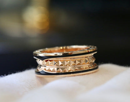 [Kismet Jewels ]ZERO 1 PINK GOLD BLACK CERAMIC RING