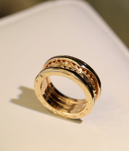 [Kismet Jewels ]ZERO 1 PINK GOLD BLACK CERAMIC RING
