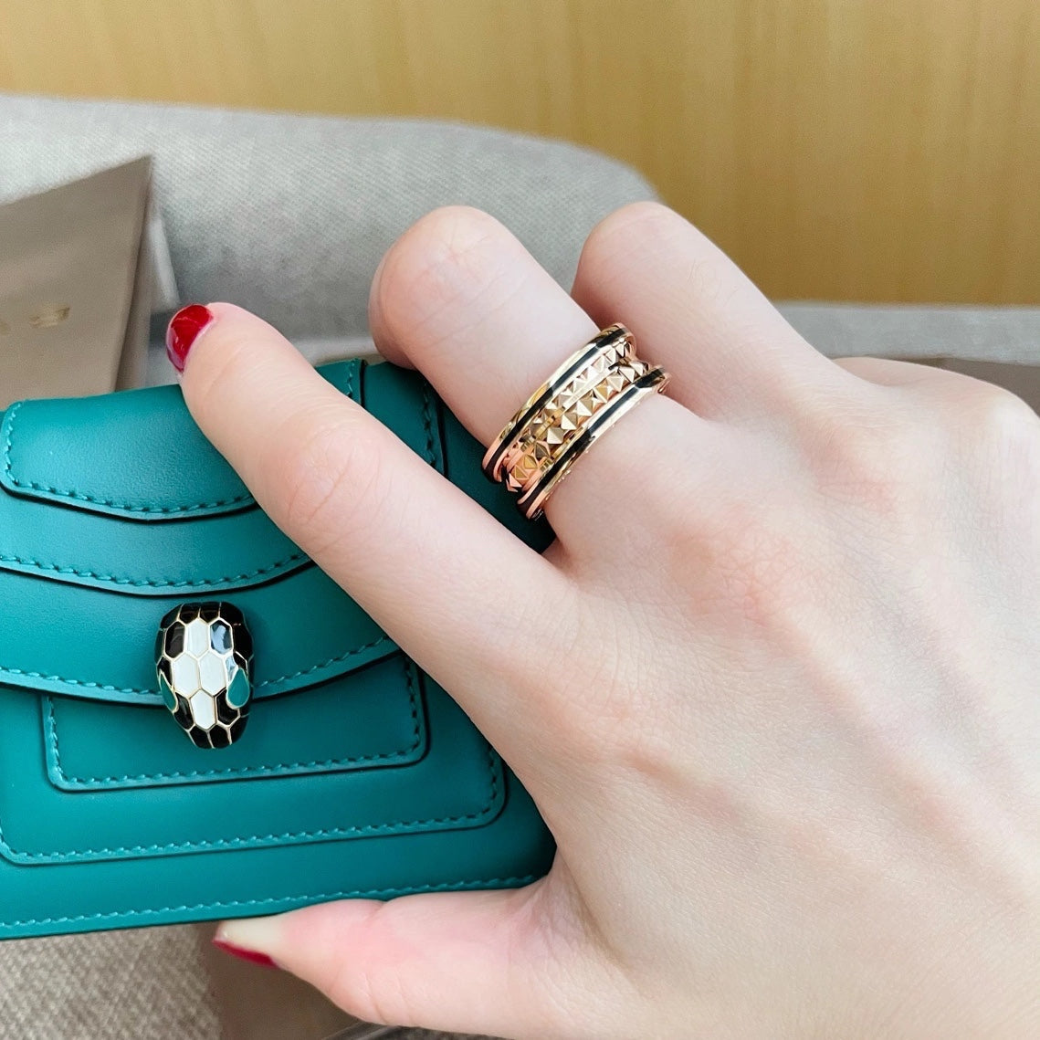 [Kismet Jewels ]ZERO 1 PINK GOLD BLACK CERAMIC RING