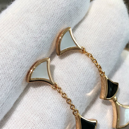 [Kismet Jewels ]DREAM EARRINGS 3 MOTIFS ONYX MOP PINK GOLD