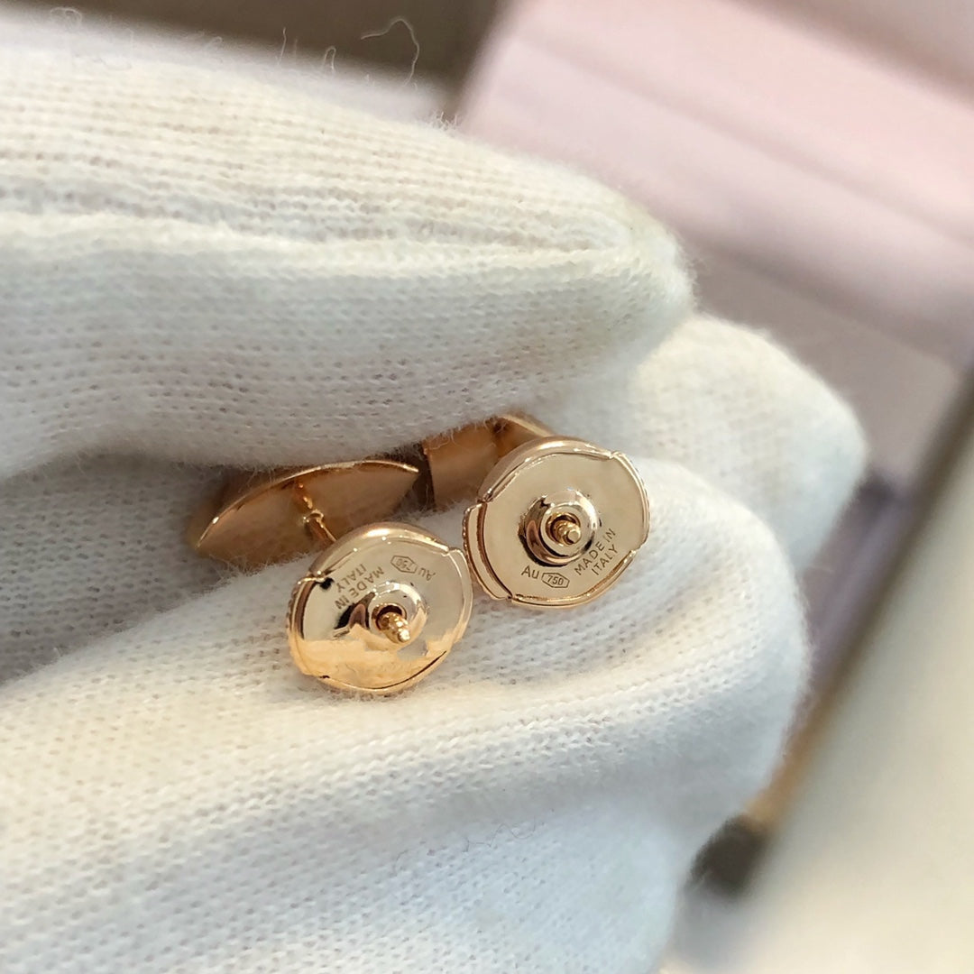 [Kismet Jewels ]DREAM EARRINGS 3 MOTIFS ONYX MOP PINK GOLD