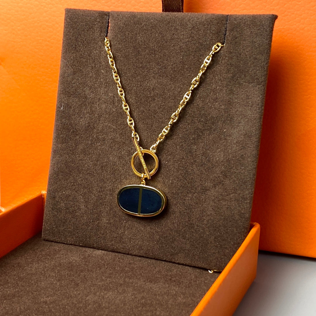 [Kismet Jewels ]CHAINE VERSO BLACK CERAMIC NECKLACE