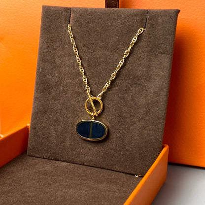[Kismet Jewels ]CHAINE VERSO BLACK CERAMIC NECKLACE