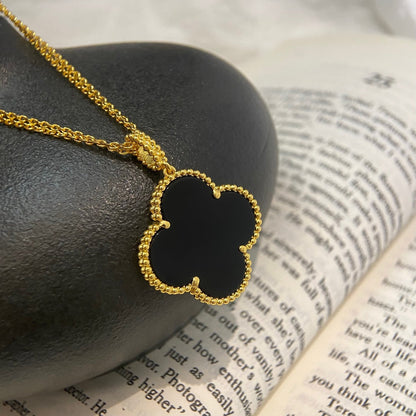 [Kismet Jewels ]CLOVER 25MM NECKLACE GOLD ONYX