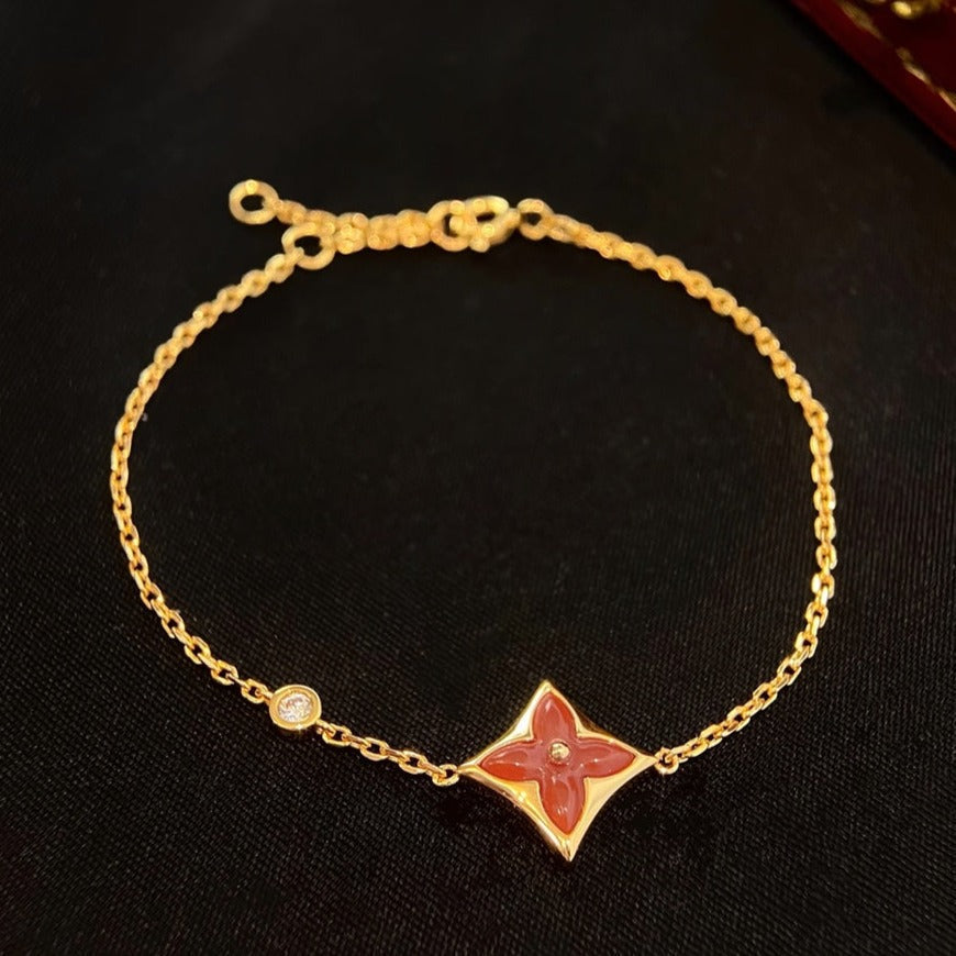 [Kismet Jewels ]COLOR STAR CARNELIAN PINK GOLD DIAMOND BRACELET