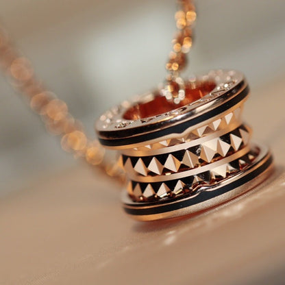 [Kismet Jewels ]ZERO 1 ROCK PEDANT PINK GOLD BLACK NECKLACE