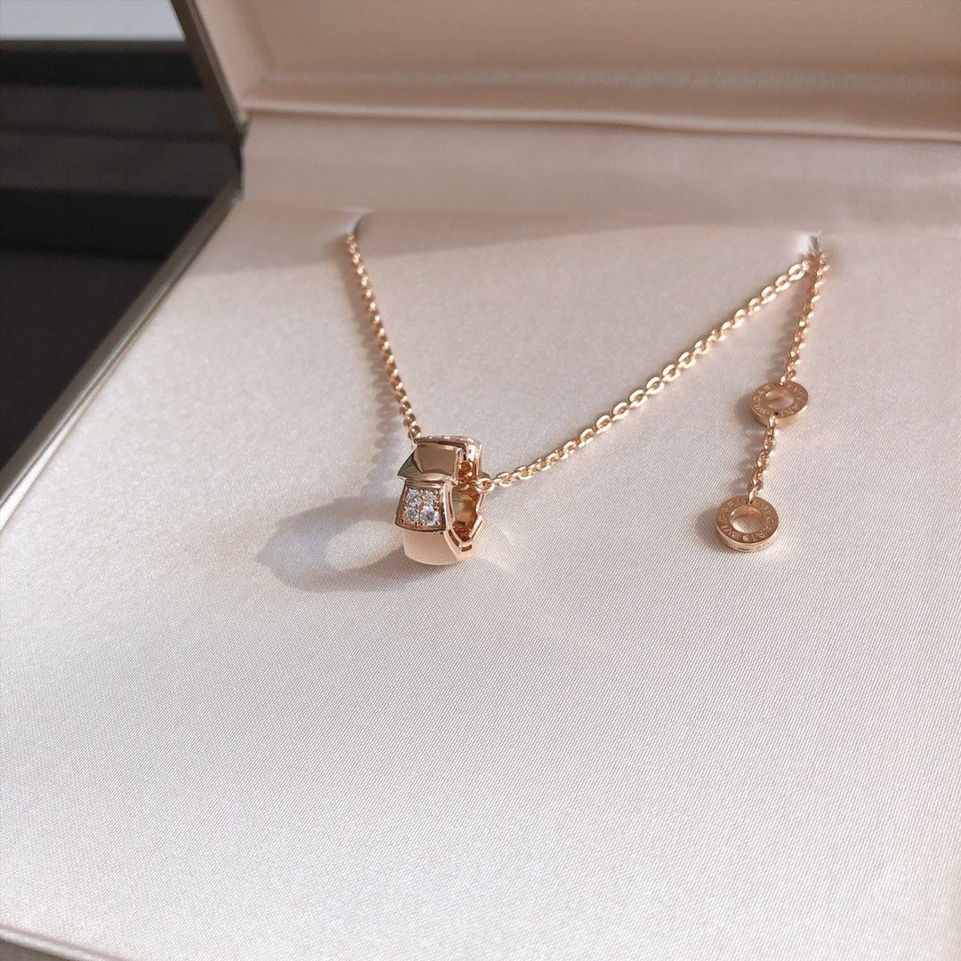 [Kismet Jewels ]SERPENTI PEDANT DIAMOND PINK GOLD NECKLACE