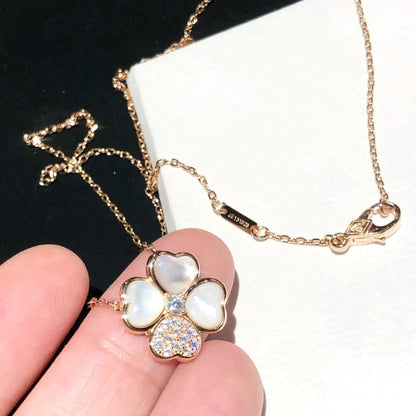 [Kismet Jewels ]CLOVER MOP DIAMOND ROSE GOLD NECKLACE