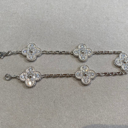 [Kismet Jewels ]CLOVER 5 MOTIFS  DIAMOND BRACELET SILVER